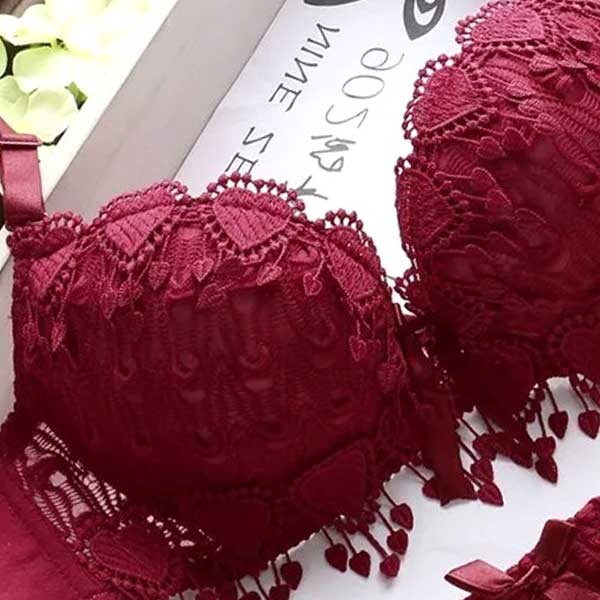 STK Bridal Bra & Panty Lingerie Set for Women Combo (Red, Pink, Dark Pink)