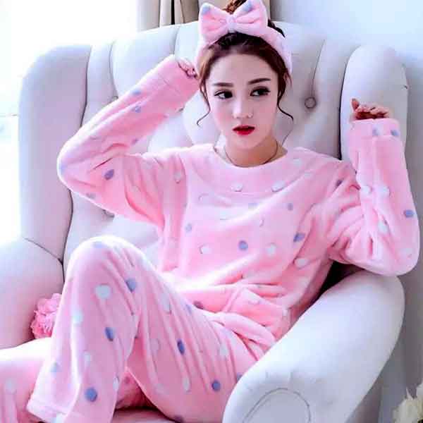 Flourish Pink Velvet Pajama Set VS-8720 | Flourish Nightwear ...