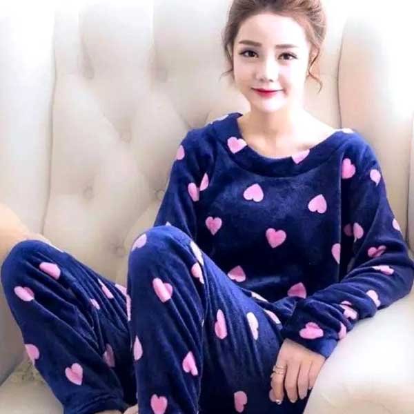 Flourish Blue Velvet Pajama Set VS-8722 | Flourish Nightwear ...