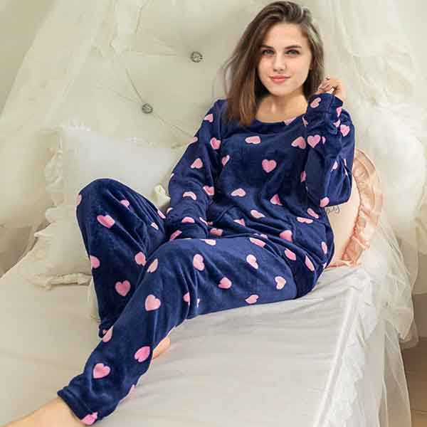 Flourish Blue Velvet Pajama Set VS-8722 | Flourish Nightwear ...