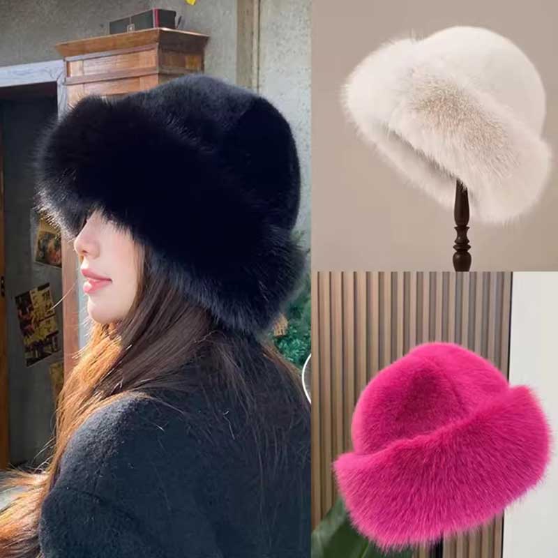 Fluffy Fur Bucket Cap
