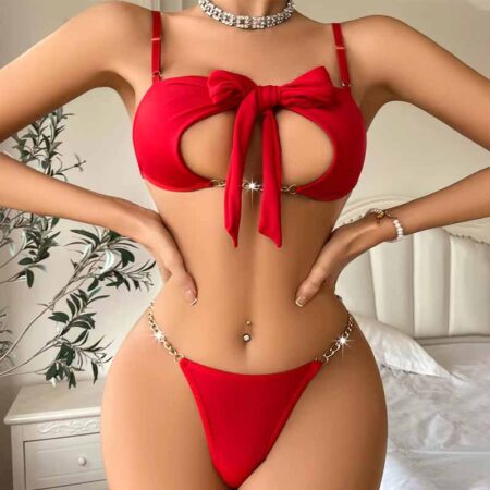 Red Bow Lingerie Set