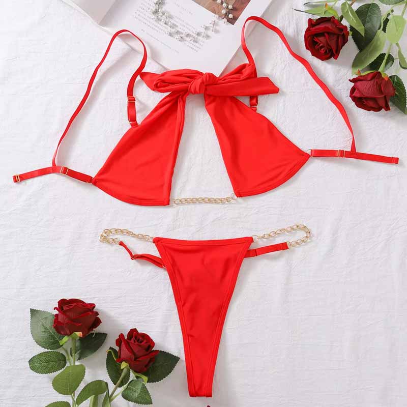 Red Bow Lingerie Set